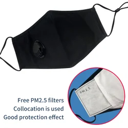 Maschera in cotone personalizzata per il commercio estero filtro PM2.5 maschera solare per adulti tridimensionale lavabile traspirante nero