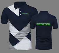 Festool Tools Polo Shirt Contrast Color Mens Summer Shorts Sleeve Golf Polo Shirts Business Leisure Breathable Clothes Tee GG1