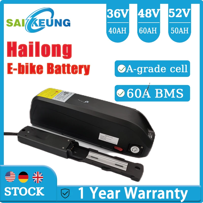 

Hailong 48v 36 52v 60 72v 30 45ah Ebike Akku 20ah 25 35ah 40ah 50AH 60Ah batería de litio Bafang Motor 750W 1000W 2000w batería
