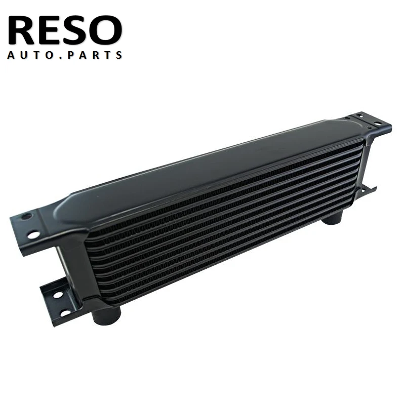 RESO   Aluminum Oil Cooler 10 Rows Engine Transmission AN10 Oil Cooler 10AN Black