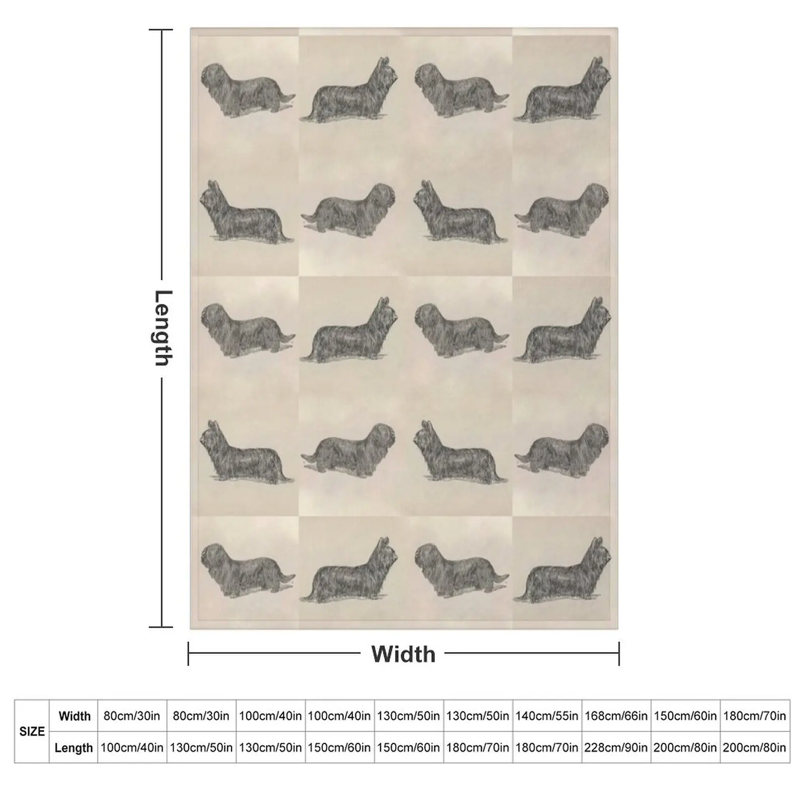 Vintage Skye Terriers Throw Blanket Sofa Flannel Fabric Moving Kid'S Multi-Purpose Thin Blankets