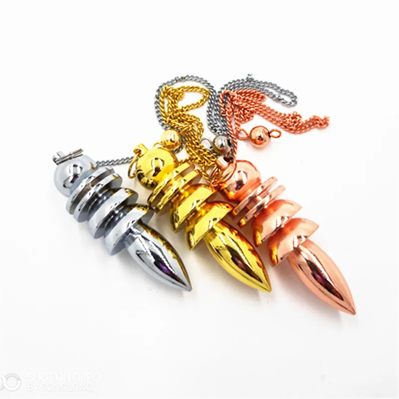 

Ya.x Energy Pendulum Spirituel Metal Divination Pendulo for Biolocation Fortune Telling Cone Brass Pendant Reiki Charms