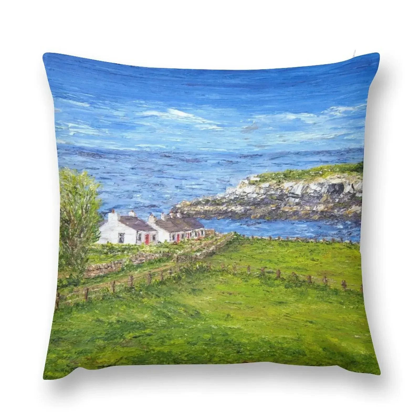 

Cottages at Moelfre on Anglesey Throw Pillow Couch Pillows Pillow Cover Sofa Cushion Cover Cushions For Sofa pillow