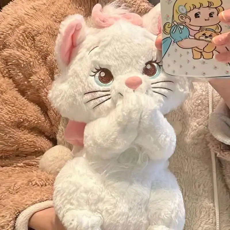 Cartoon Marie Cat Plush Doll The Aristocats Sleepy Face Marie Bow Plushies Doll Soft Stuffed Marie Cat Animal Children Gifts