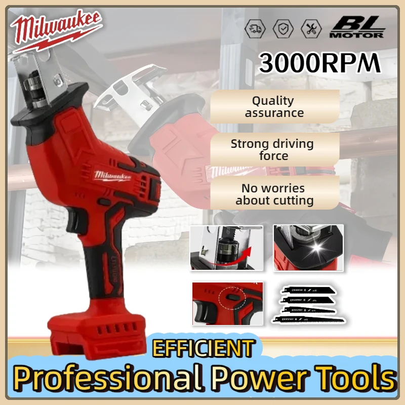 

Milwaukee Electric Cutting Saw Brushless PVC Cutting Tool Cordless Electric Reciprocating Saw Speed Wood Metal Pipe Cutting Saw