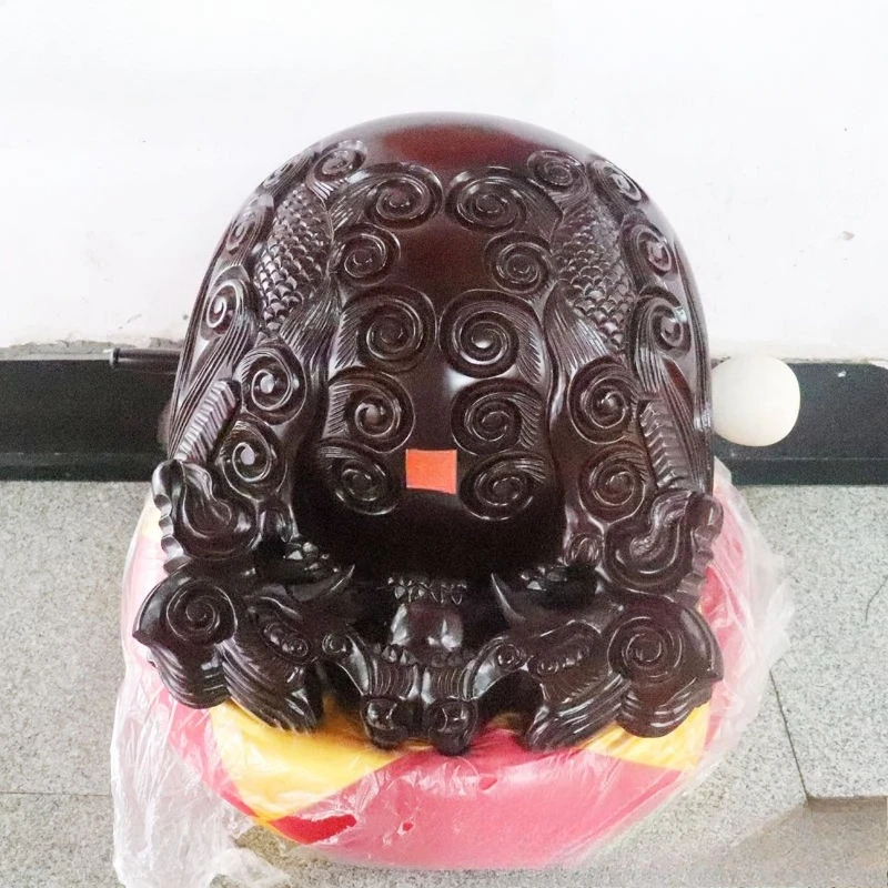 Dragon carving big wooden fish hall magic tool, morning and evening classes to help read wooden fish teak craft wooden fish