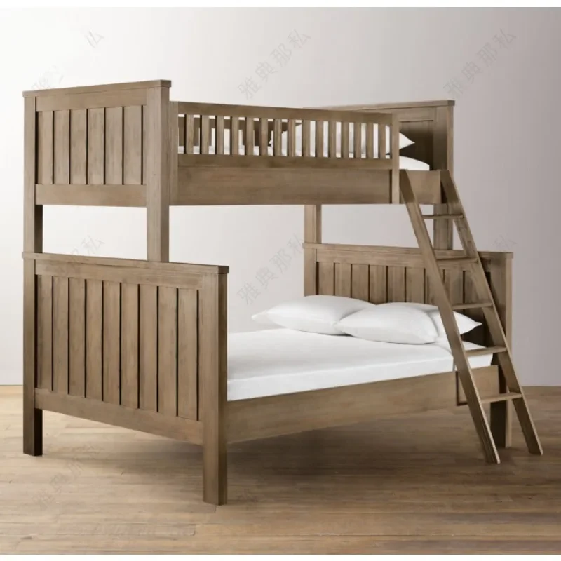 

All solid wood high and low bed Nordic solid wood oak bunk children's bed modern simple double-layer mother and child bed small