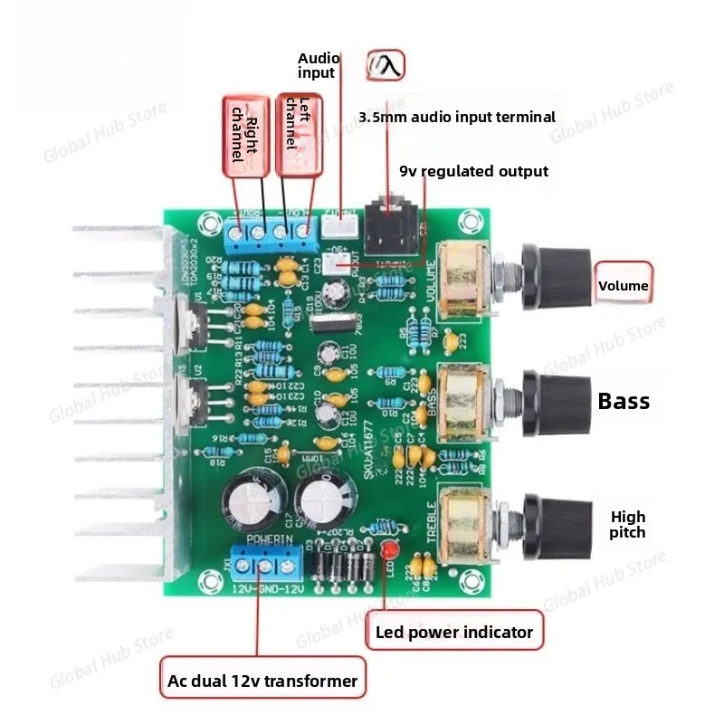 HiFi Fever High Fidelity TDA2030A Power Amplifier Board 2 * 15W Dual-channel Audio Audio Amplifier Module Finished Product