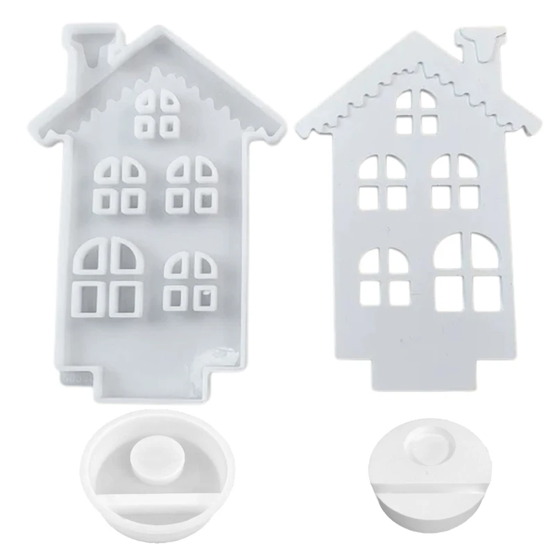 

Silicone Mold Plaster Cement Stand Mold Snow House Ornament Mould Dropship