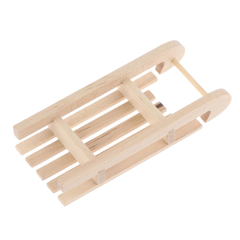 Mini traîneau de Noël l'inventaire en bois, modèle de maison de courses, accessoire de bricolage, 1/12