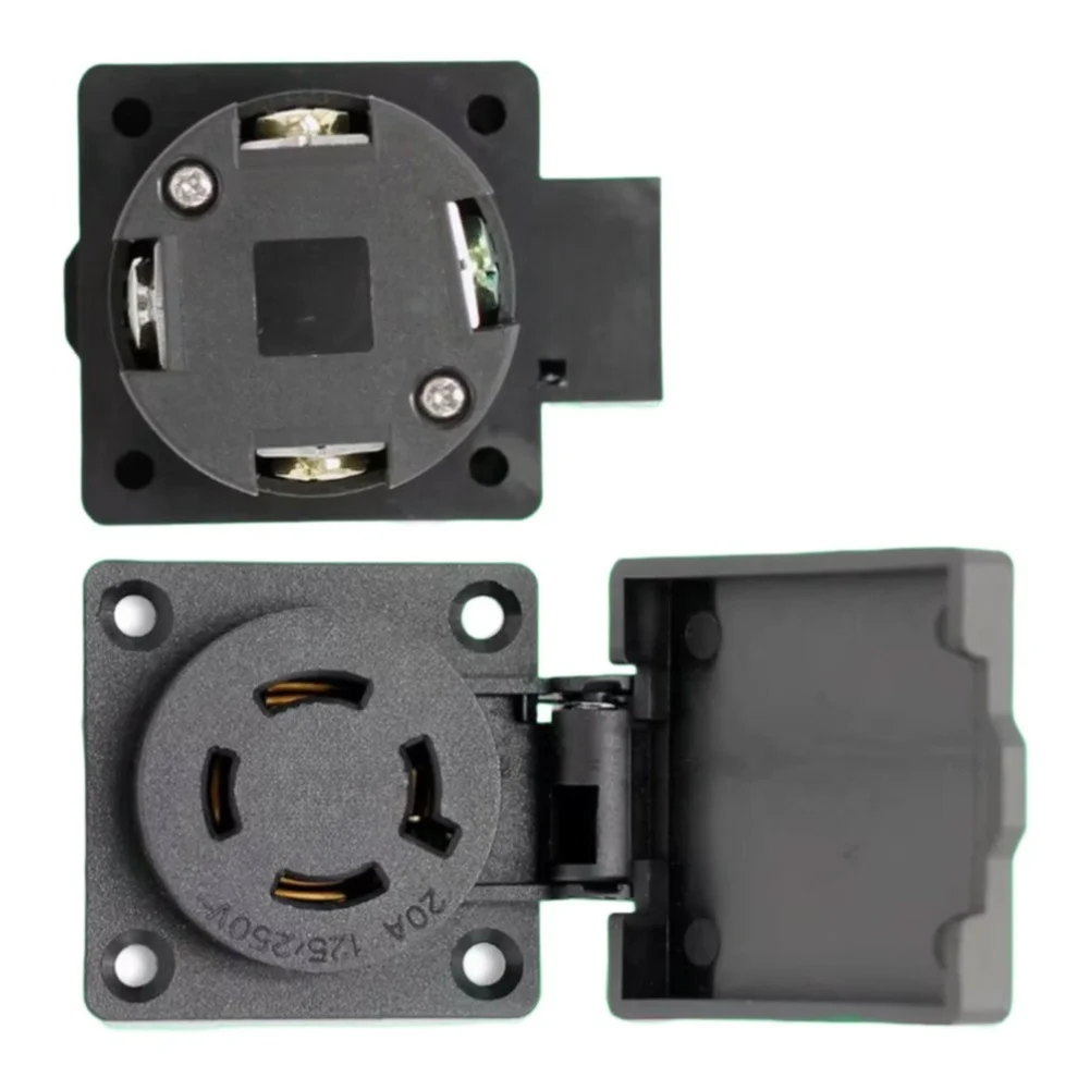 Self-locking Outlet Industrial Socket Black Self-locking Electrical Socket Industrial Socket Robust Construction