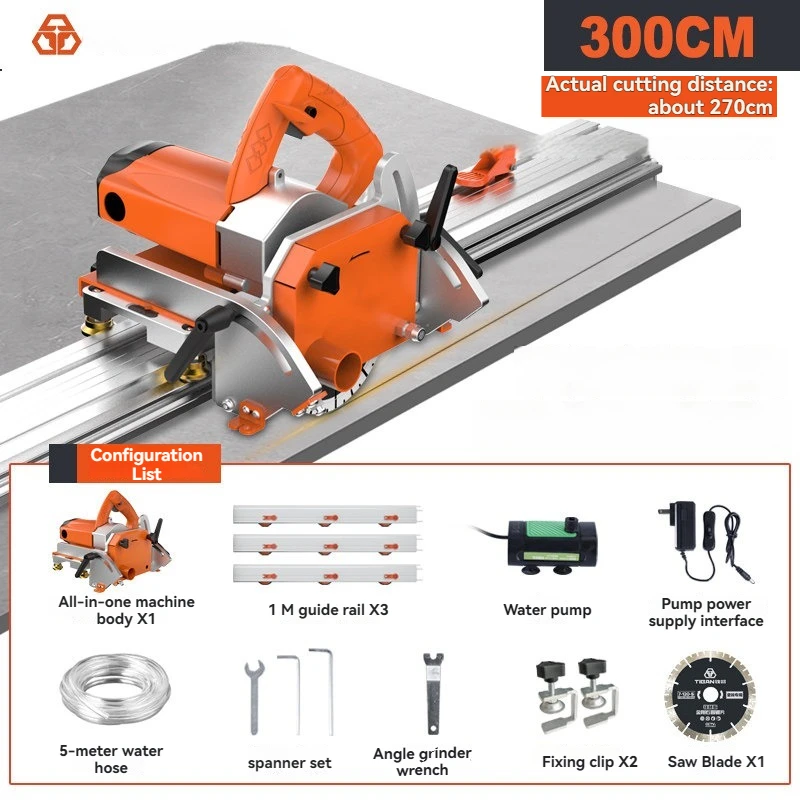 Electric Rail-Guided Tile Cutting Machine 55° Multi-Function 2-in-1 Chamfering & Straight Cutter for Large Rock Slab And Big Til