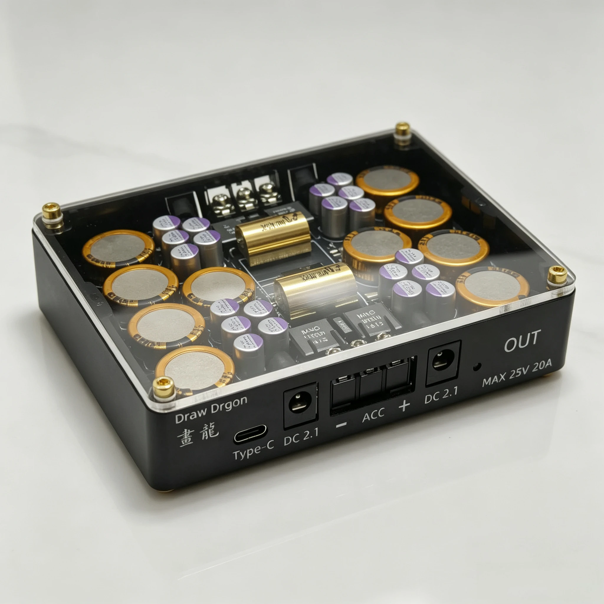 Upgraded CNC Aluminum Case 5V-25V 20A Fit Linear & Switching Power Supply for DAC Amplifier Sound Card Audio Equipment