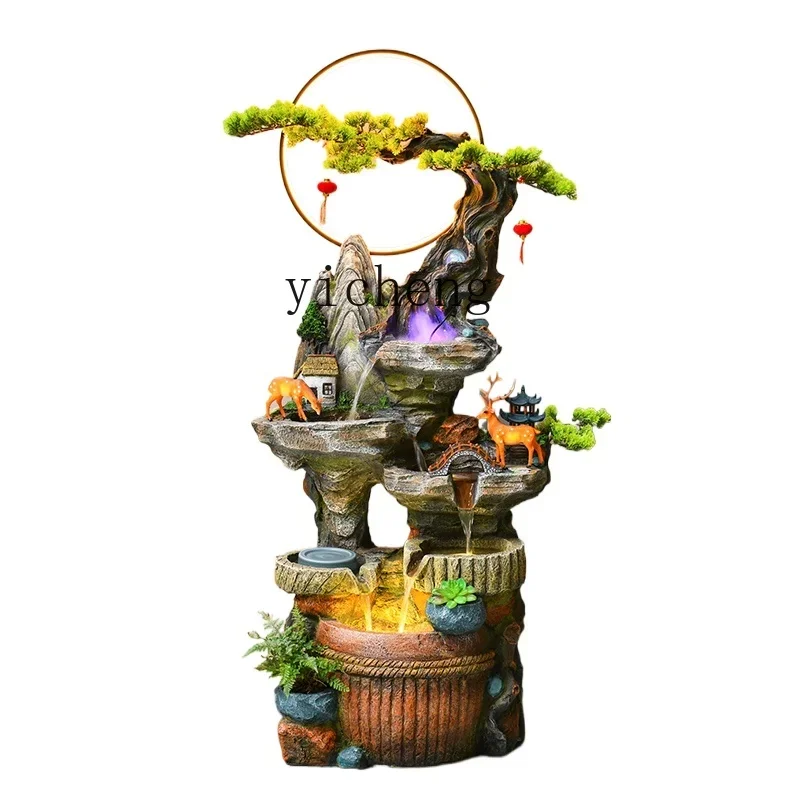 

ZK new Chinese-style rockery fountain bonsai living room office landscaping entrance flowing water makes money ornament