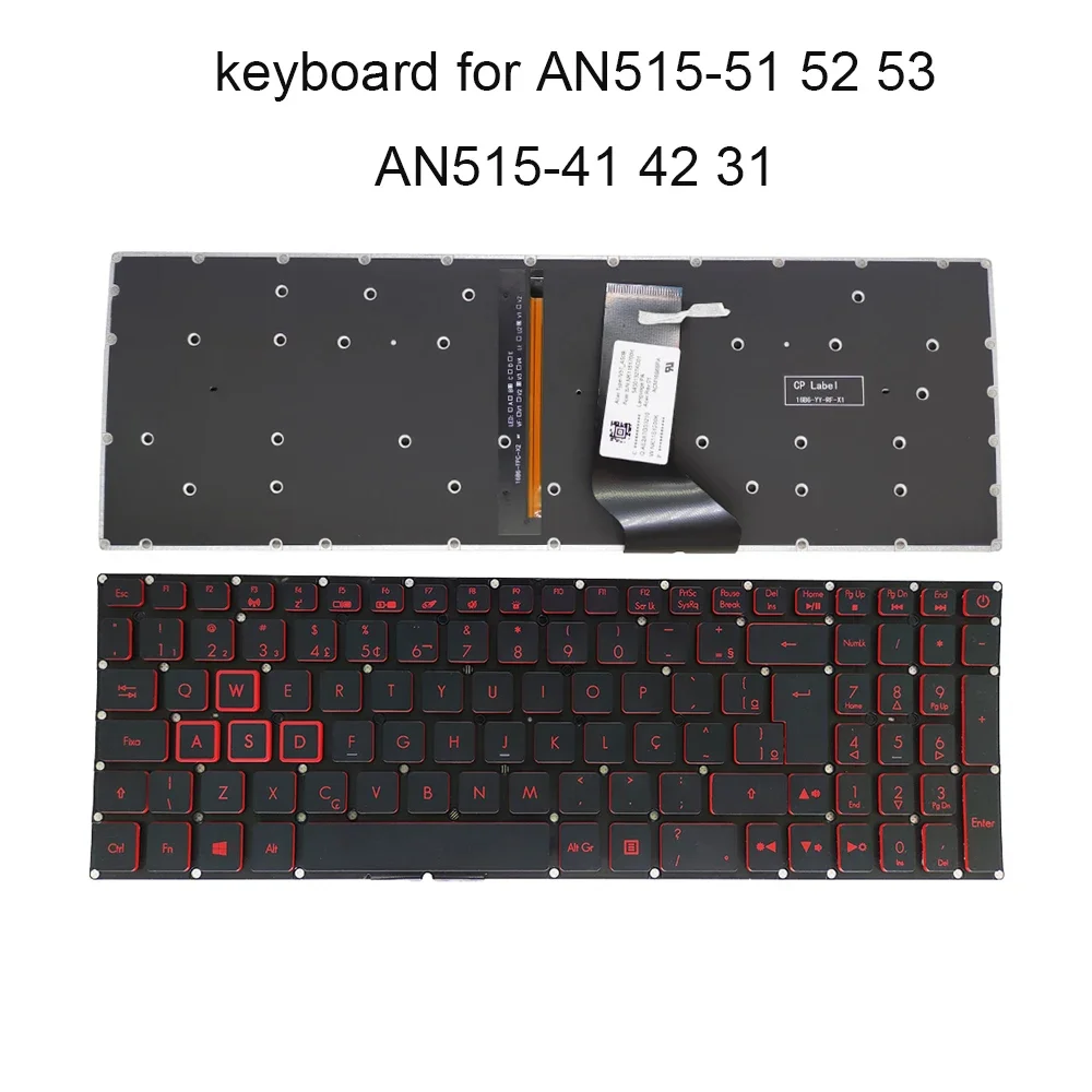 5pcs US RU Latin Spanish Brazil Keyboard Backlight For Acer Nitro 5 AN515-51 N16C7 N17C1 AN515-41-42 AN515-52 AN515-53 IV5T-A50B