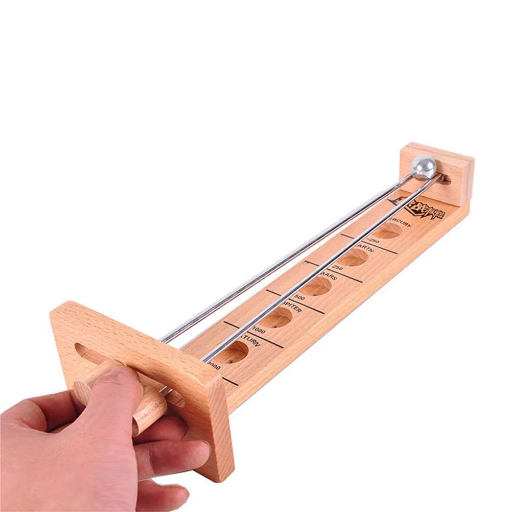 

1Pcs Clamping Steel Ball Educational Game Kids Hand-Eye Coordination Trainer Planet Theme Wooden Intelligence Board Game