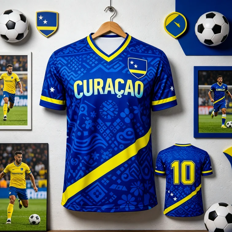 Nueva Camiseta de Fútbol Curazao 2026 de Secado Rápido para Hombre, Camiseta de Entrenamiento Ideal para Aficionados, Camisetas para Niños y Familia para Actividades al Aire Libre