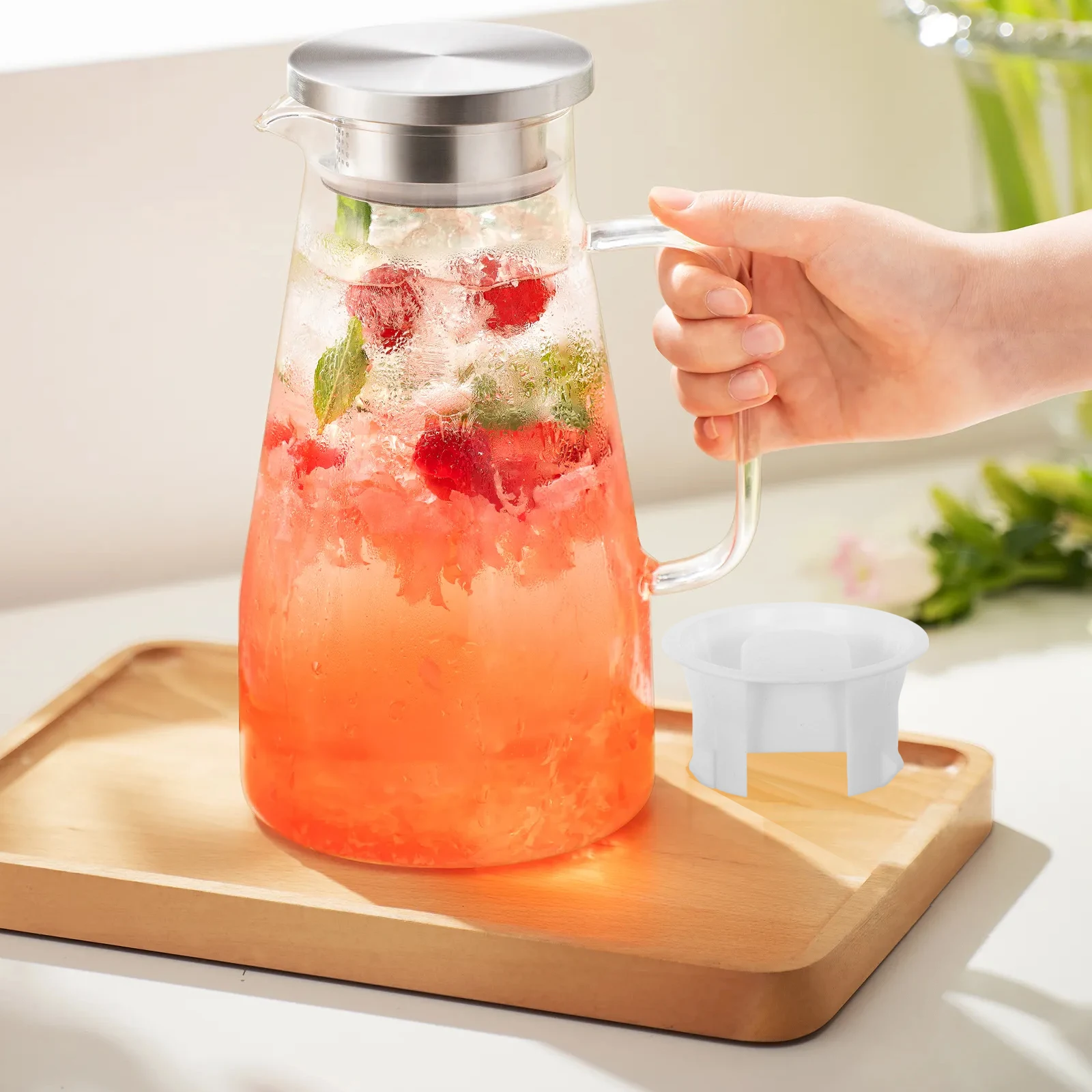 

2Pcs Water Carafe Lids PVC Replacement Leakproof Dustproof Pitcher Covers Glass Jug Lid Replacement for Fridge Water Pitcher and