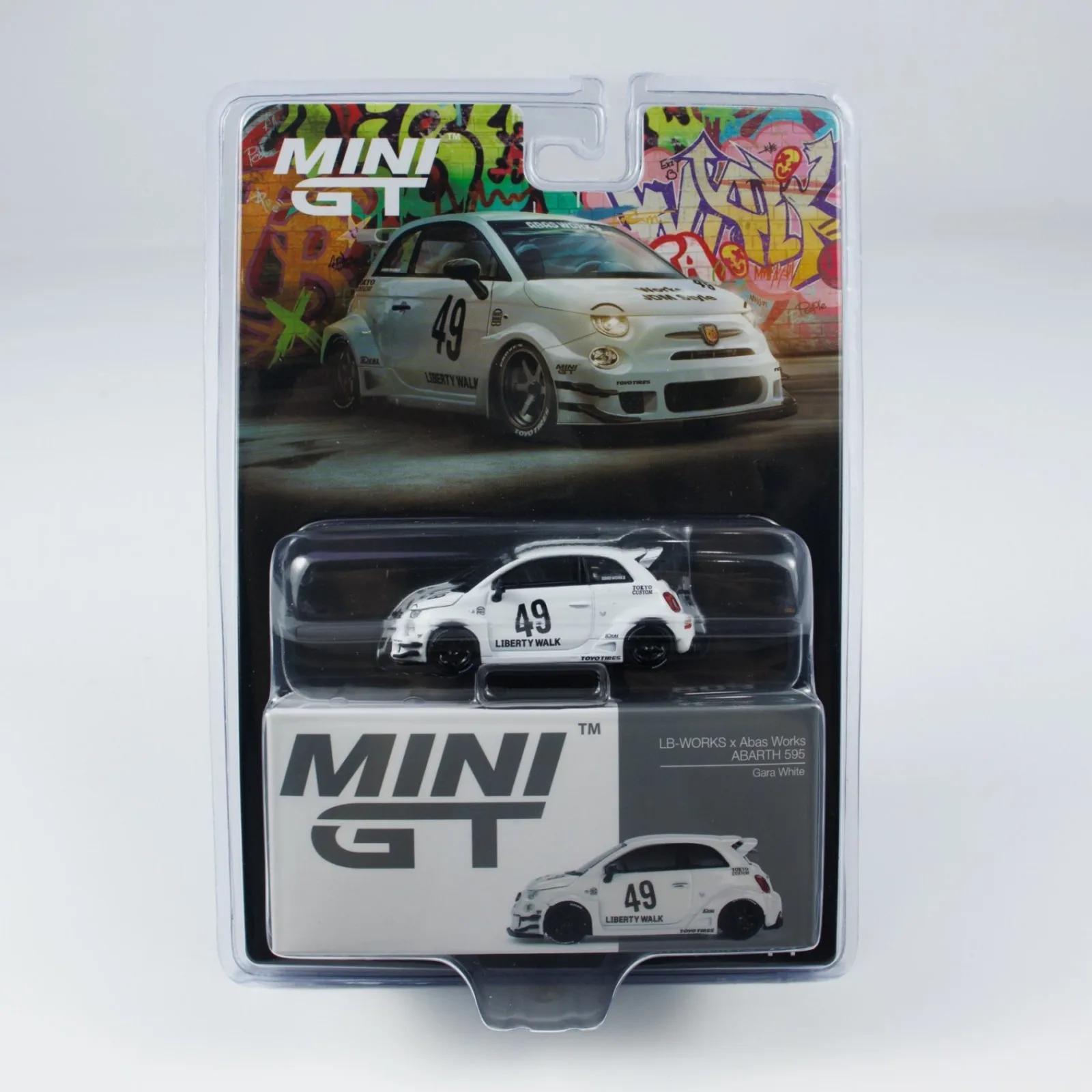 

TSM mini Gt 1/64 #MGT809-BL LB WORKS Abas Works 595 Gara White Blister Packaging Die-cast Alloy Car Model Collection