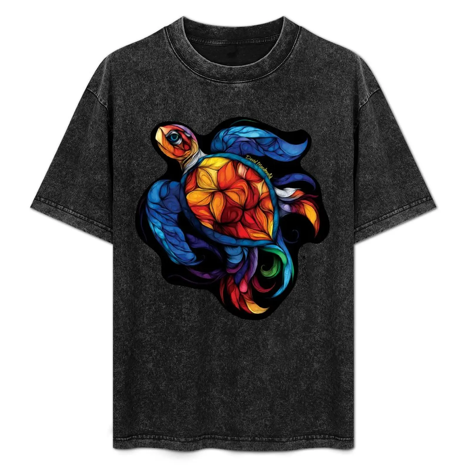 

Ocean Turtle Kaleidoscope T-Shirt blue archive oversized Men's t shirts