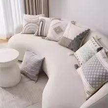 Boho Throw Pillow with Braided Rope Pattern