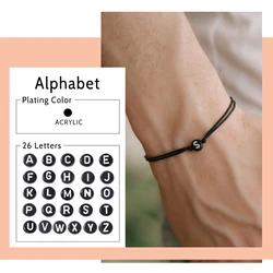Go2boho 2024 New Valentine Jewelry Handcrafted 2 Layer Black Rope Letters Simple Bracelets for Men Minimalist Nautical Gifts