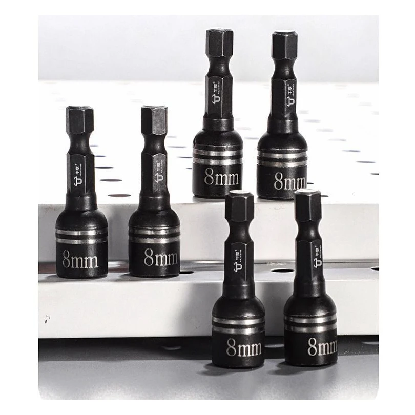 عرافة المغناطيسي مفتاح بانة المقبس أداة الحفر الكهربائية المغناطيسي رأس المفك مجموعة أداة إصلاح السيارات تأثير التمديد ومحول المقبس #2