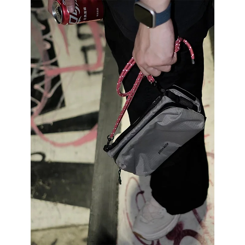 

Outdoor Climbing Water Bottle Bag Men's Crossbody Lightweight Portable Nylon Fabric Zipper Closure Leisure Sle oulder Bag