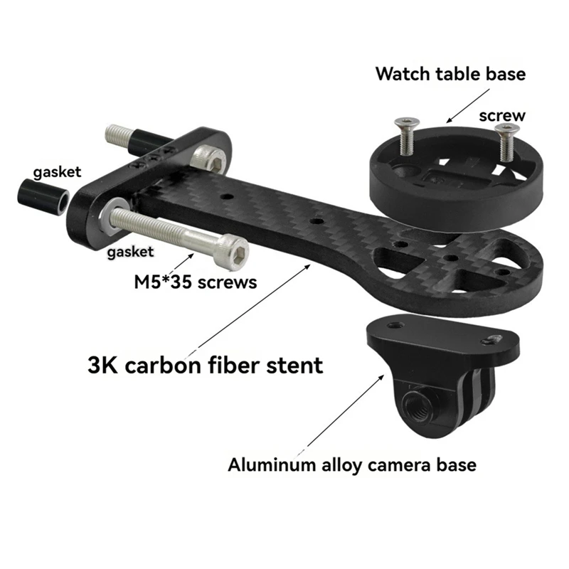 Suporte de fibra de carbono para computador de bicicleta, acessório de peças de ciclismo para bryton garmin gopro magene blackbird igpsport