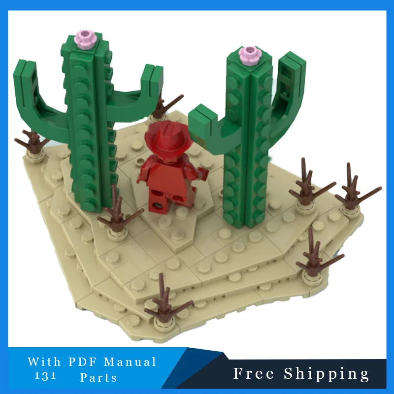 131 قطعة بناء الصبار الصحراء الطوب عرض دور كتل نموذج التعليمية لتقوم بها بنفسك تجميع لعبة هدايا عيد الميلاد بنين بنات