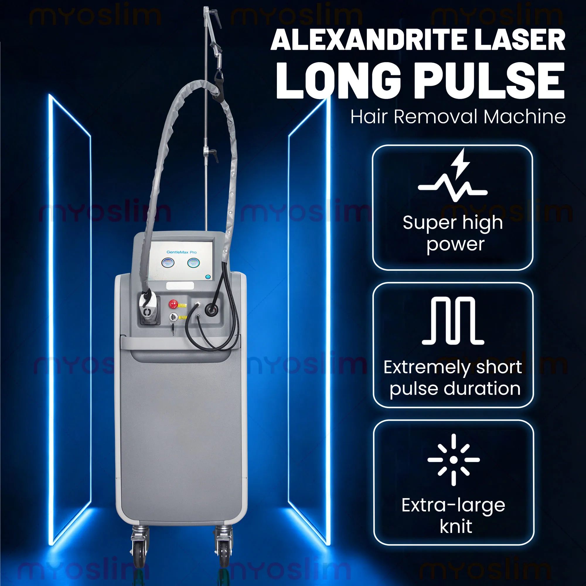 755Nm 1064Nm Dual Wavelength Alexandrite Long Pulse Hair Removal Machine With Advanced Cooling System For All Skin Types