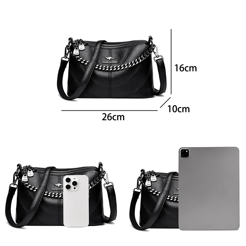 New High Quality Soft Leather Women\'s Shoulder Bag Fashion Retro Women Crossbody Bags Female Trendy Handbag Designer Sac A Main