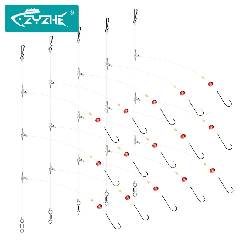 ZYZHE 1pc Aparejos de Pesca Marítima Pre-Atados Tipo Flapper, Anzuelo de Pesca Marítima Talla 2 #   1/0 #   Caña de Pescar de 15-20LB para Pesca de Flounder en la Playa