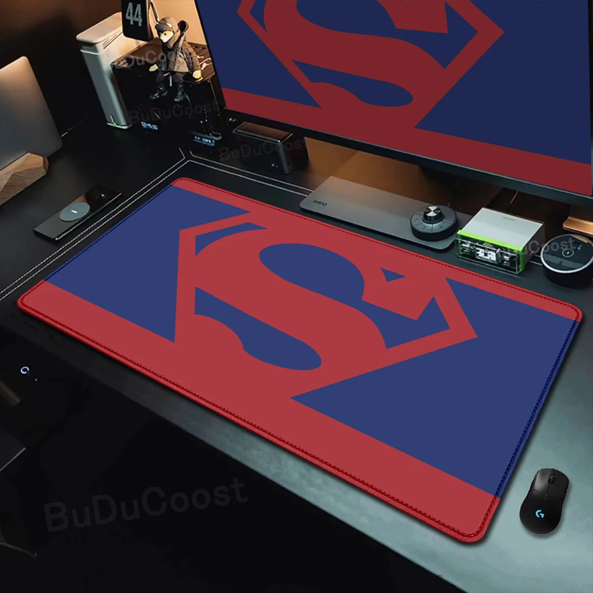 Anime S-Supermans Logo Gaming Lock Edge Thicken Mousepad Large Laptop Office Accessories Gamer Cabinet Non-slip Keyboard Deskmat