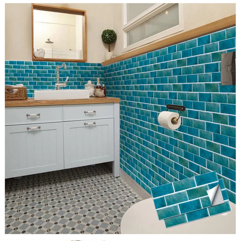 2026 Kitchen stickers waterproof and oil-proof high temperature self-adhesive imitation tile wallpaper PVC sheet strips