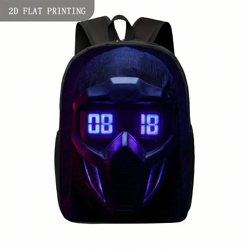 

A modern tech backpack with digital display and unique pattern print - travel, commute, business, adjustable shoulder straps