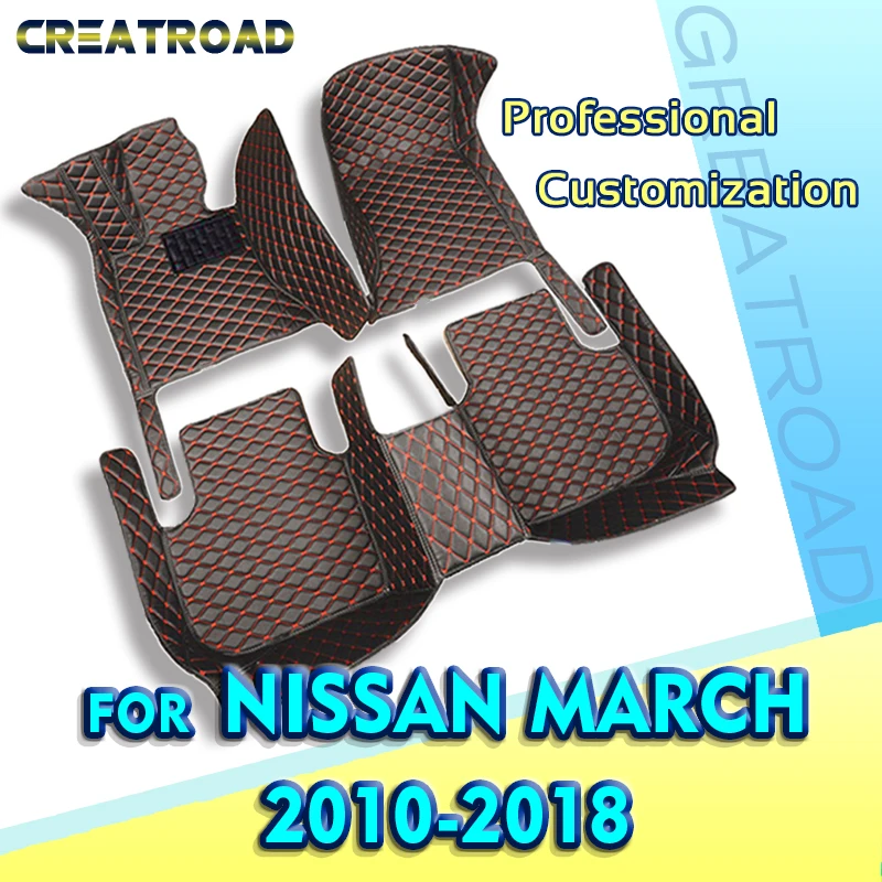 Car Floor Mats For Nissan March 2010 2011 2012 2013 2014 2015 2016 2017 2018 Custom Foot Pads Carpet Cover Interior Accessories