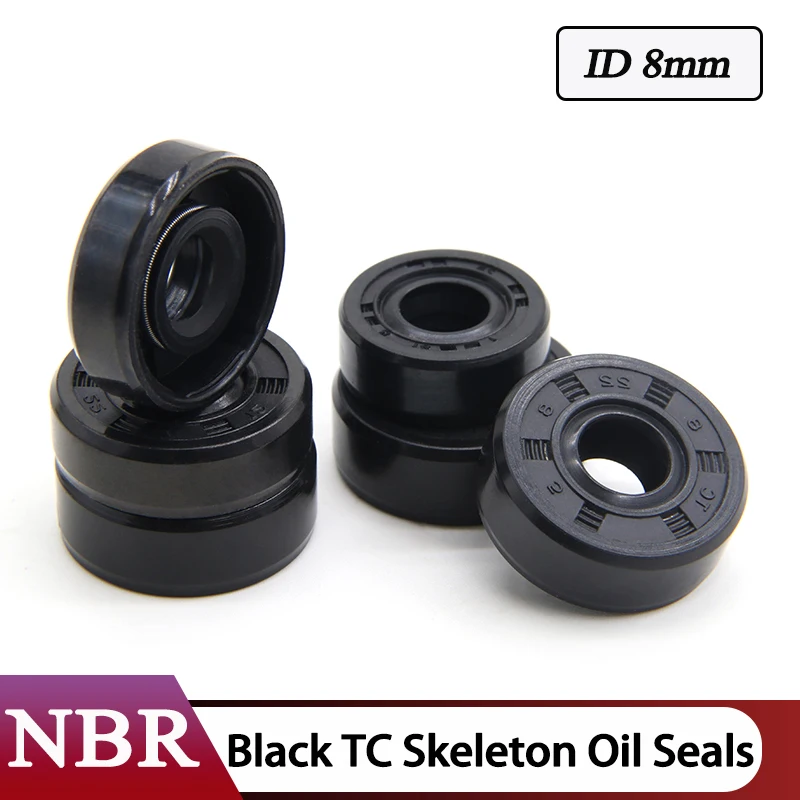 

ID 8mm OD 12mm ~ 26mm TC NBR Oil Seal THK 3/5/6/7/8mm Nitrile Rubber Oil Resistant Double Lip Skeleton Rotating Shaft Gaskets