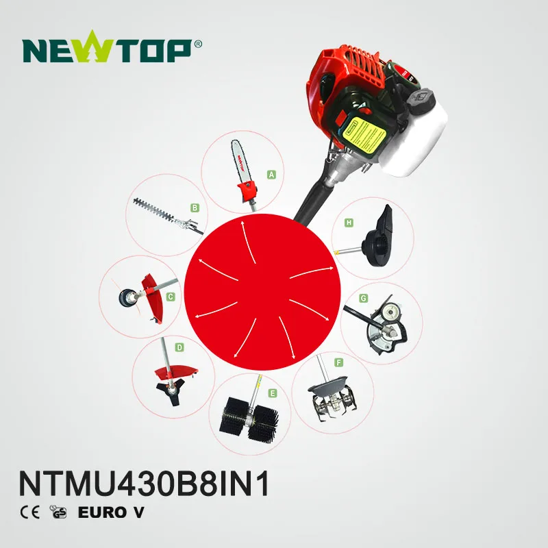 Multi Functional Machines 43cc Brush Cutter 4in1 Grass Trimmer Pole Pruner Hedge Trimmer