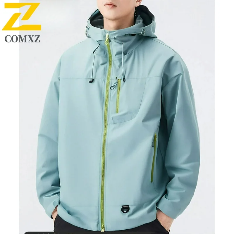 

Men's Casual Softshell Valley Jacket Solid Color Waterproof Hiking Durable Fishing Windbreaker Jacket Adventure Windproof Coat