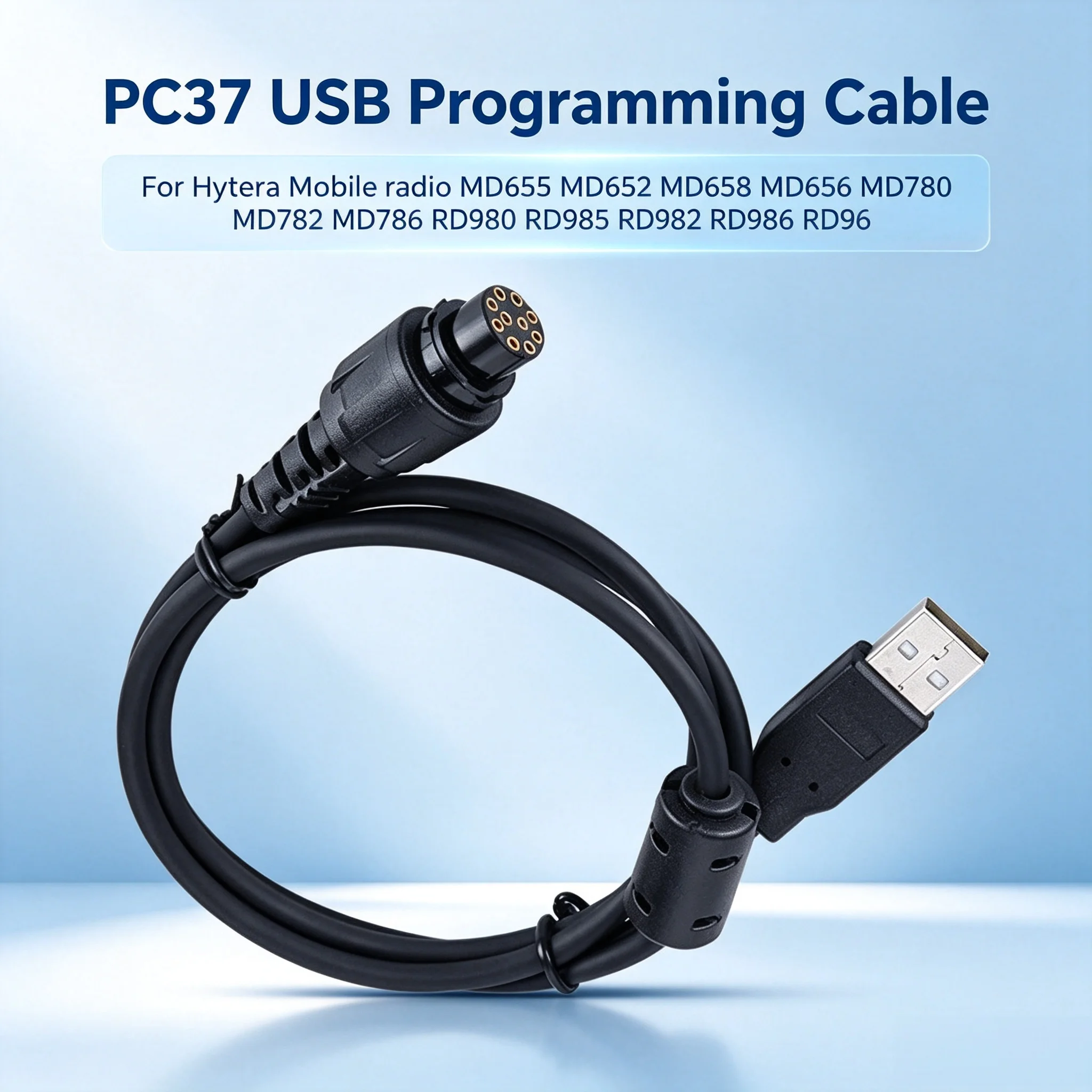 Perfect Compatibility Replacement PC37 USB Programming Cable, Fully Fit for Hytera MD655 MD652 MD658 MD656 MD780 MD785 MD