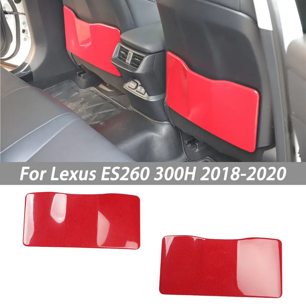 

For Lexus ES260 300H 2018-2021 Red Carbon Fiber Car Seat rear guard cover trim