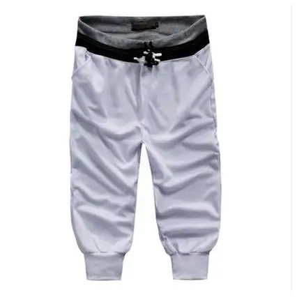 

Men's Casual Cotton Crop Pants Loose Fit Comfortable Sanitary Trousers No Brand Registered Trademark Iron Free Waist Cord