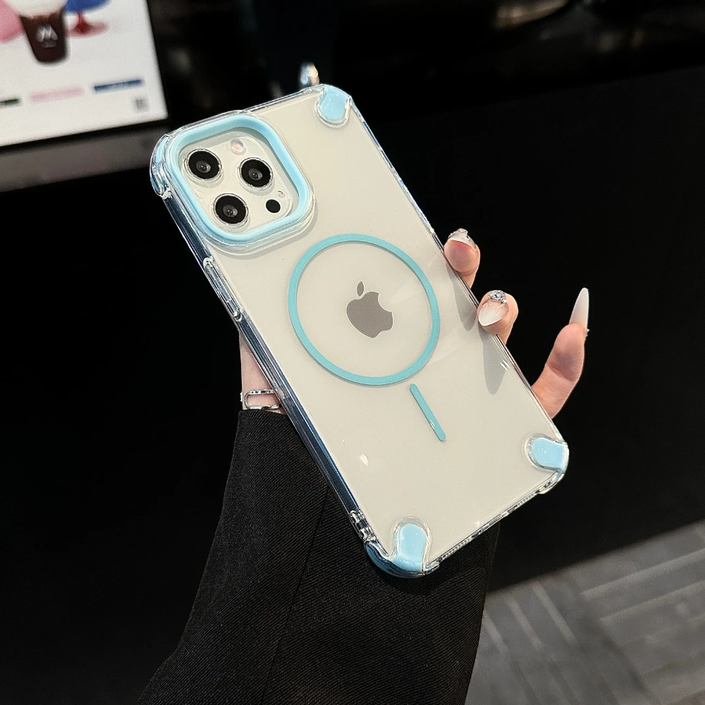 

Luxury Coloful Magsafe Magnetic Phone Case For iPhone 11 12 13 14 15 16 Pro Max Plus Shockproof Protection Bumper Cover Shell
