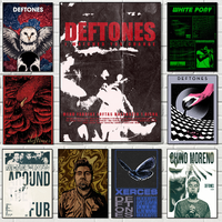 Retro Band Deftones Poster Self-adhesive Art Waterproof Paper Sticker Coffee House Bar Room Wall Decor