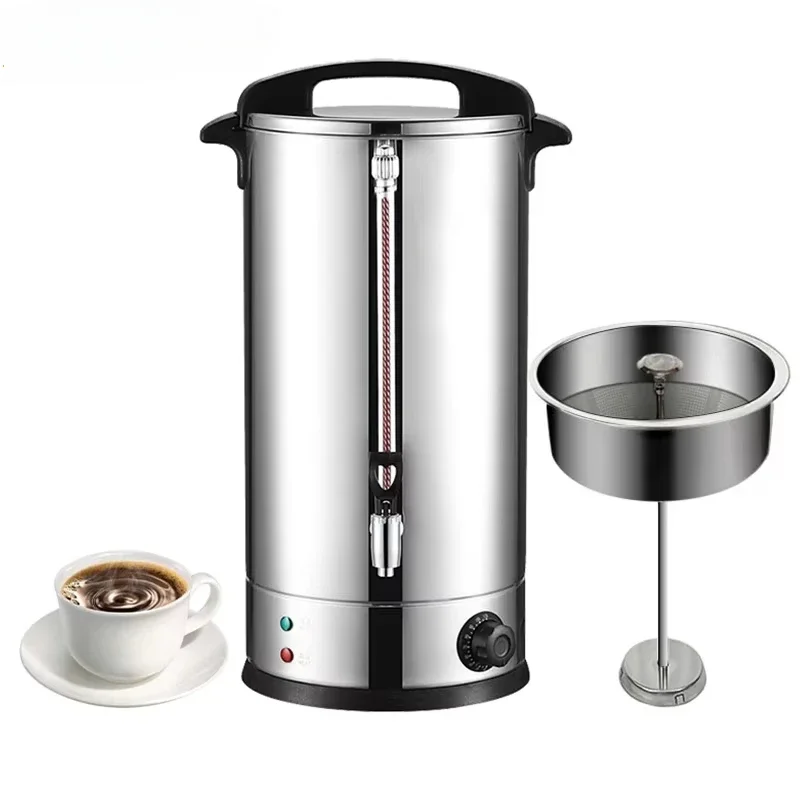 8L 10.5L household hot water dispenser stainless steel double layer electric boiling barrel coffee urn brewer for office