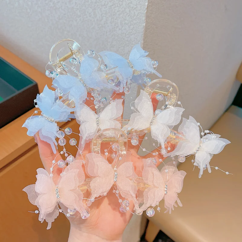 Large Butterfly Claw Clip  Female Sweet Hairpin  Hair Clip on The Back of The Head  Headgear Hair Accessories for Women 나비집게 - Image 2