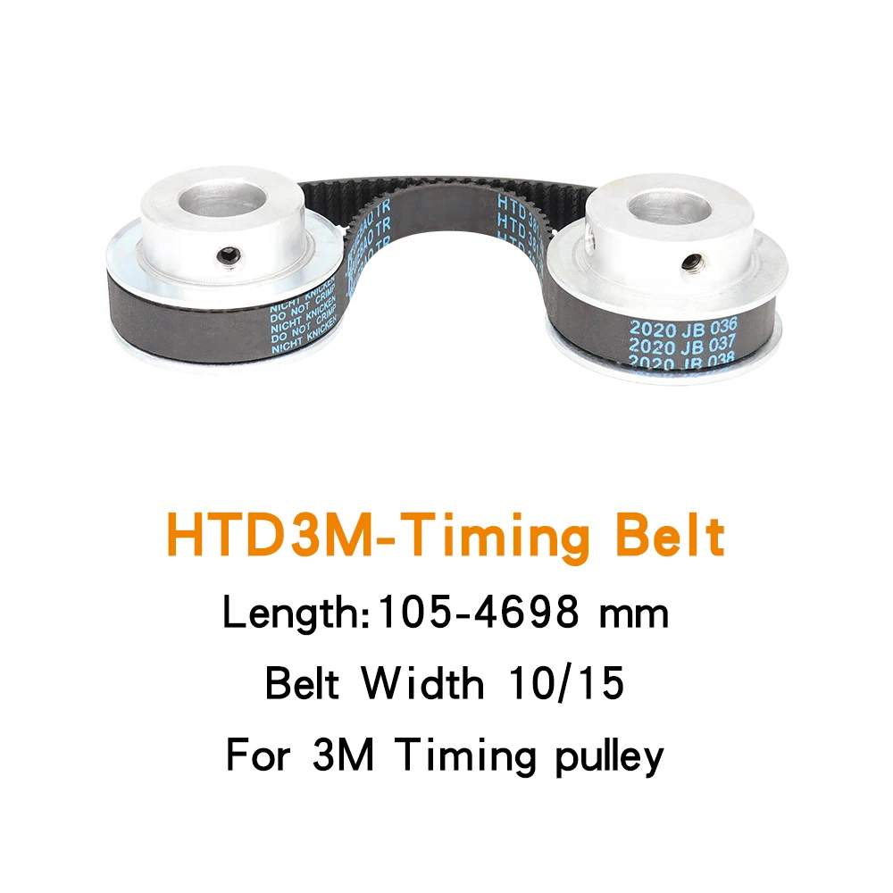 Correia de transmissão do laço fechado, roda da polia, largura do HTD3M-378, 381, 384, 387, 390, 393, 396, 399, 402, 405/408, 3m, 10mm, 15mm, 3m