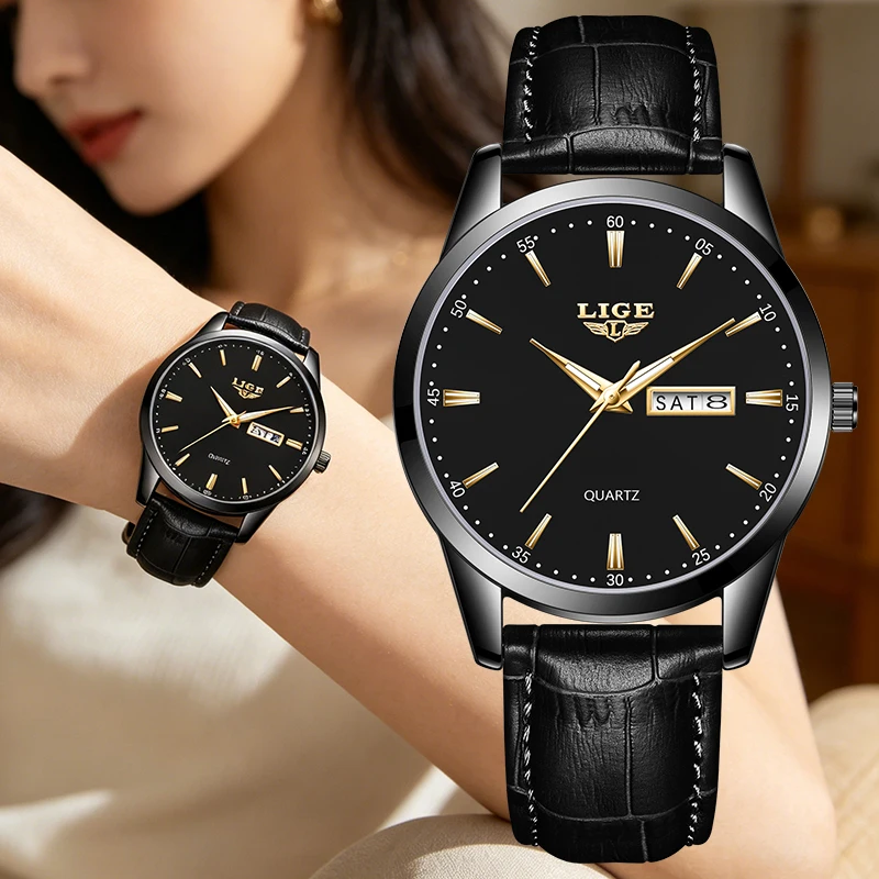 LIGE Women Watches 2026 TOP Simple Fashion Quartz Ladies Watch Elegant Calendar Luminous Women's wristwatch reloj de mujer+BOX
