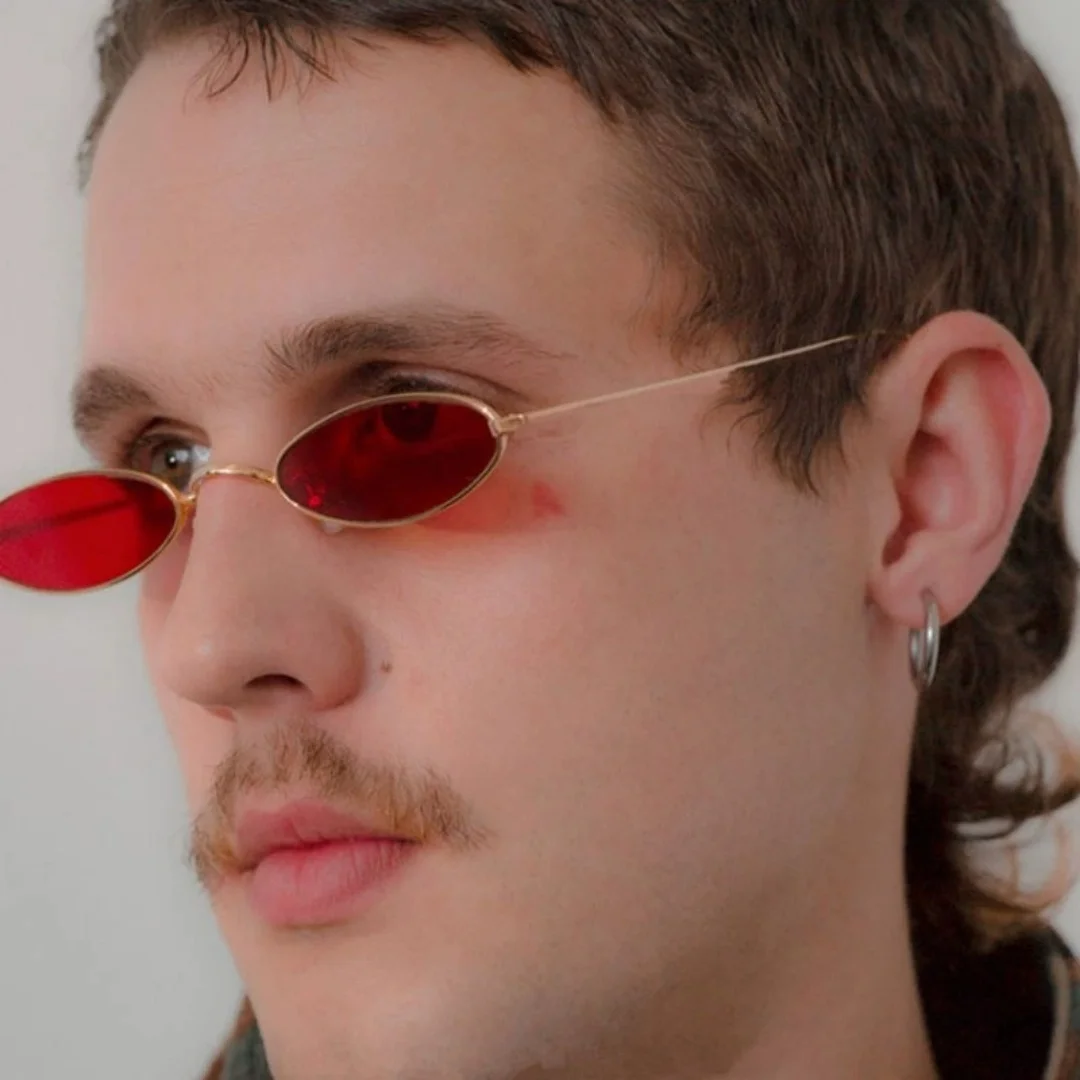 Vintage Oval Small Frame Metal Sunglasses Men Women Fashion Cat Eye Sun Glasses Retro Eyeglasses Outdoor Travel Street Eyewear